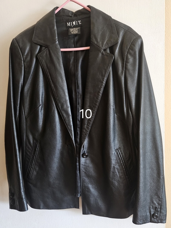 Mixit Jackets & Blazers - Mixit Black Leather Blazer - Women's Tailored Single-Button Jacket